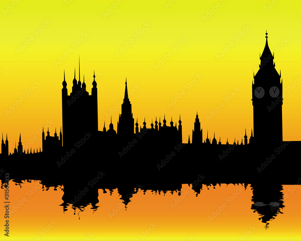 silhouette of the London landscape