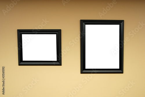Blank wooden frames on Wall