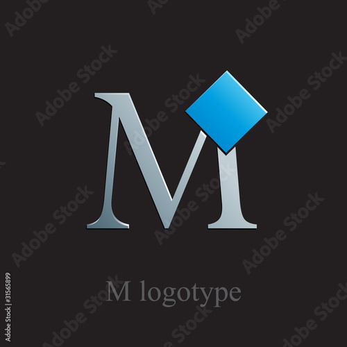 Logo letter M with square # Vector