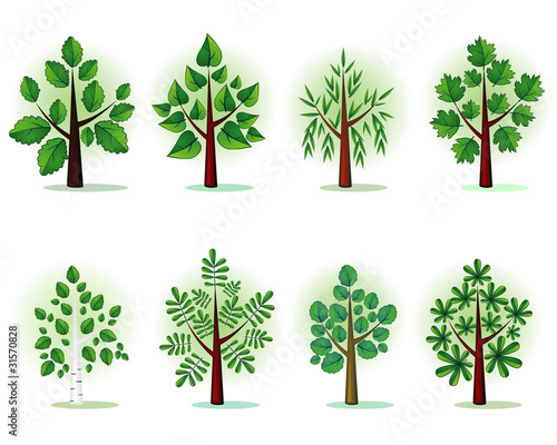 Stylized forest trees