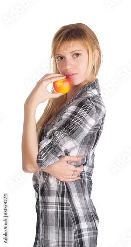 girl with an apple