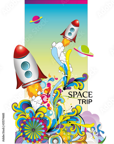 ilustracion de naves espaciales en vector