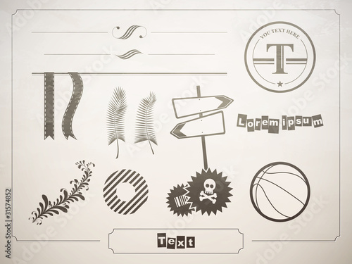 diverse set of design elements for decoration.