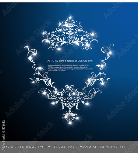 eps Vector image: metal plant Ivy Tiara & Necklace style