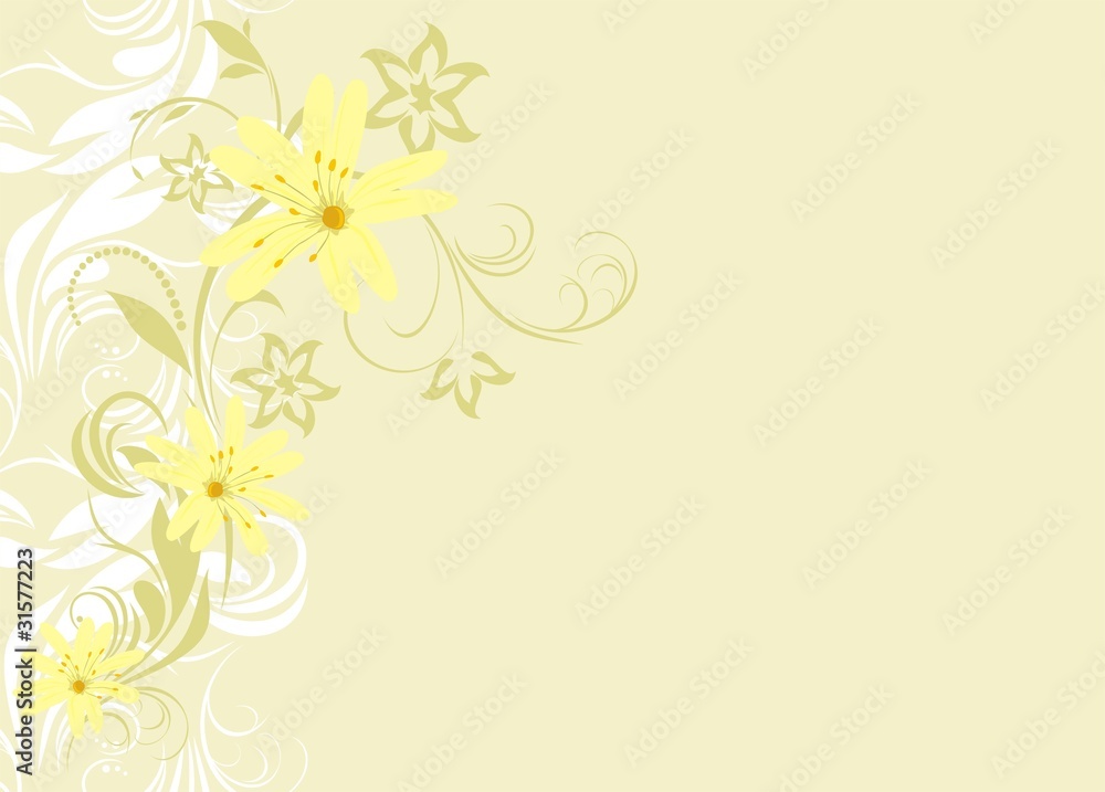 Decorative floral background for card. Vector