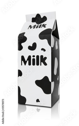Milk Carton Over White