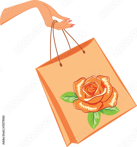 hand with bag
