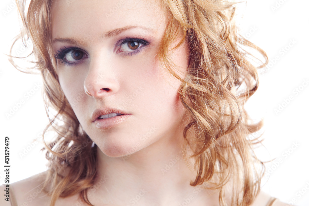Close-up portrait of a  beautiful young girl