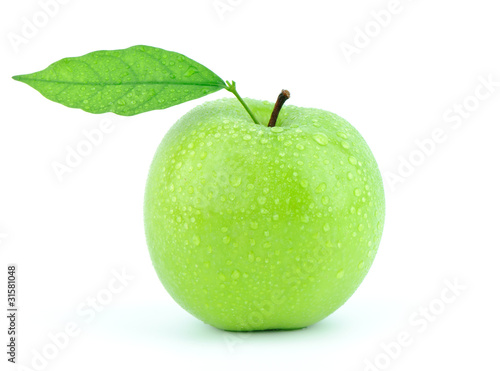 Green Apple on white background