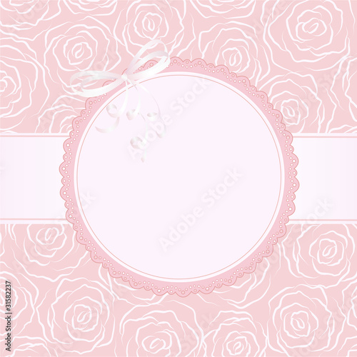 vector greeting frame with a bow