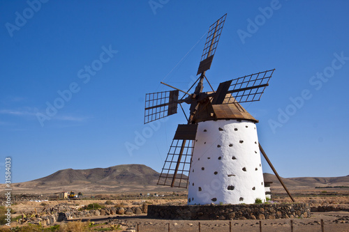 A traditional windmill at the Fuertaventura