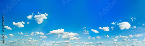 panoramic view of beautiful blue-sky and sparse white clouds