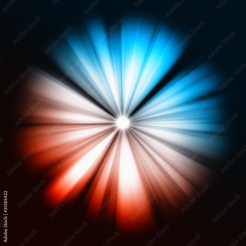 Blue and red Beams of light: shining star Blue and red Beams of light: shining star