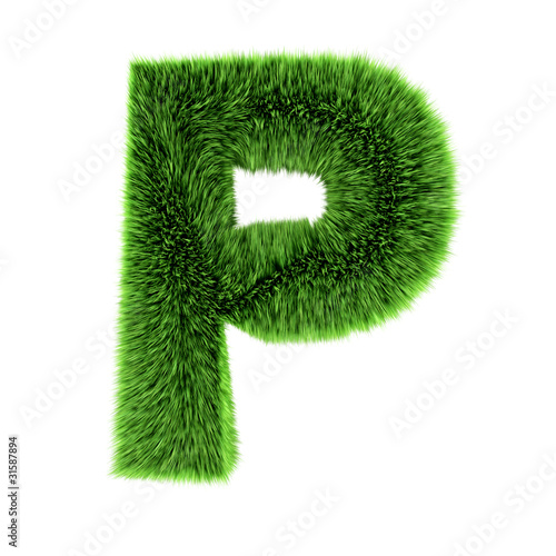3d Grass letter P