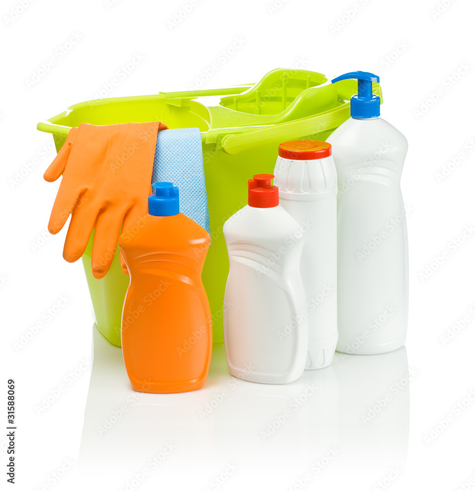 cleaning accessories with green bucket cleaning accessories with green bucket