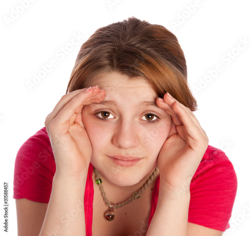 Photography young girl with blinders