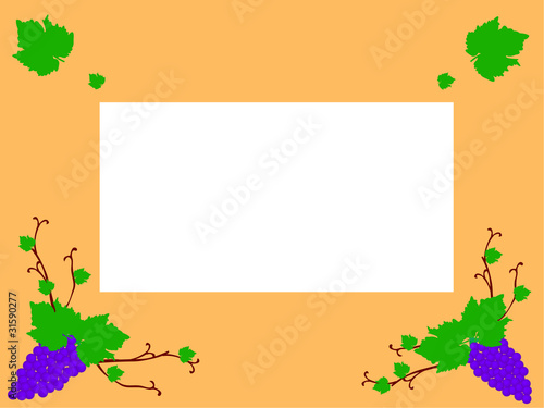 abstract frame with blue grapes - vector
