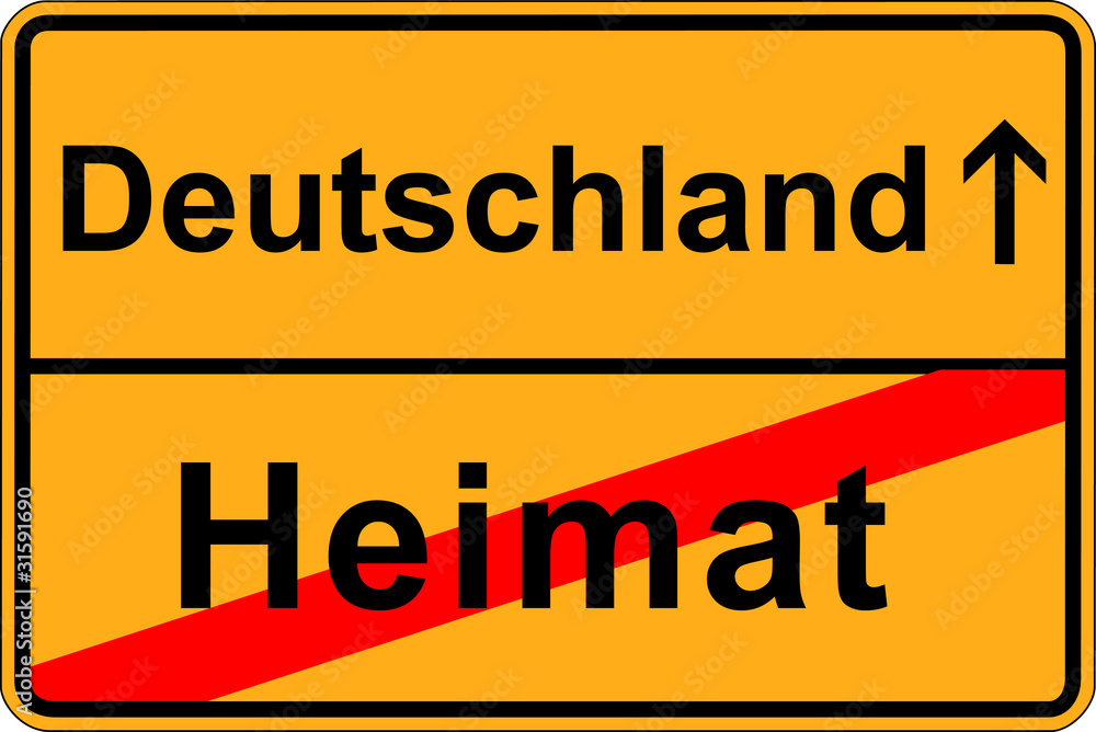 Naklejka premium Heimat verlassen und nach Deutschland auswandern