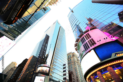 New York Times Square At Night. Logos and trademarks are removed