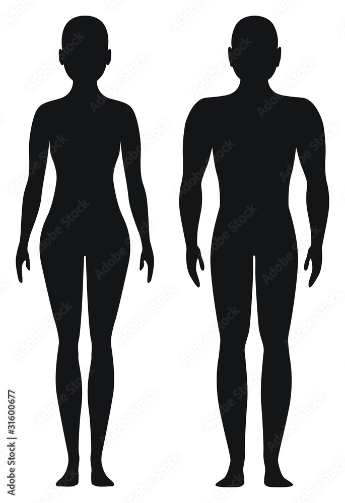 Proporcjonalne kształty mężczyzny i kobiety - obrazy, fototapety, plakaty 