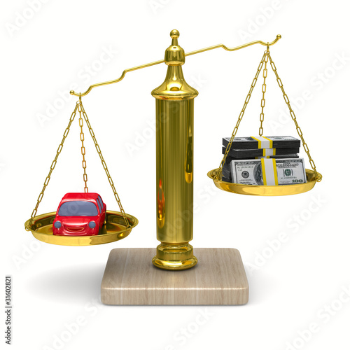 car and cashes on scales. I...