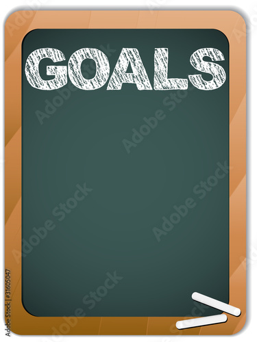 Blackboard with Goals Message written with Chalk