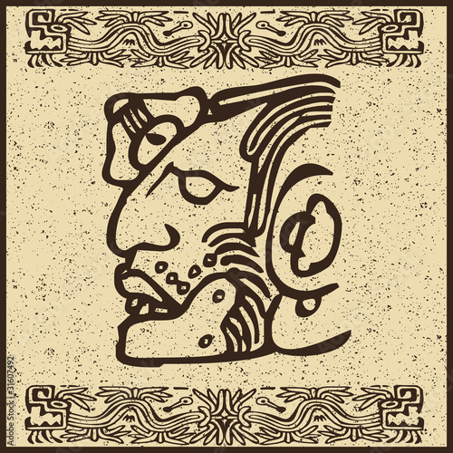 Aztec Indian face