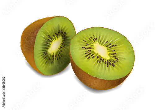 kiwi on white background