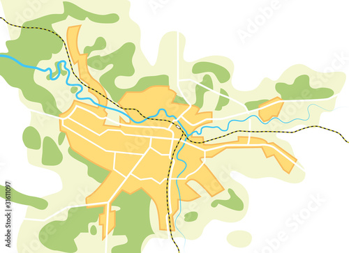 Simplified Vector Map of The City II