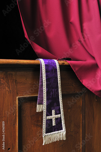 confessional, cross, priest, religion