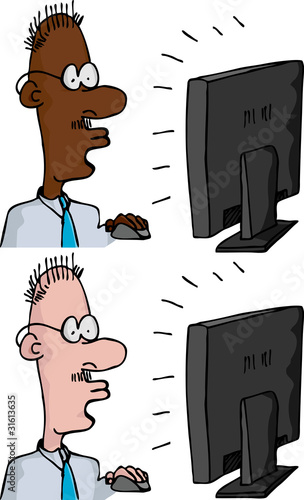 Businessman at a Monitor
