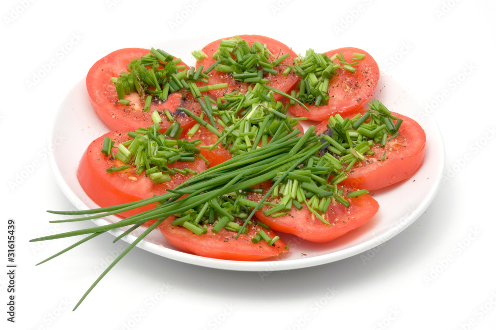Tomaten und Schnittlauch Tomaten und Schnittlauch