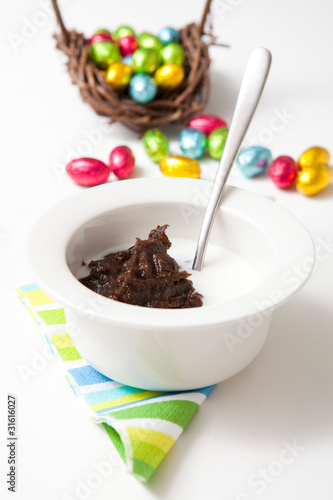 Traditional finnish Easter food, rye pudding photo