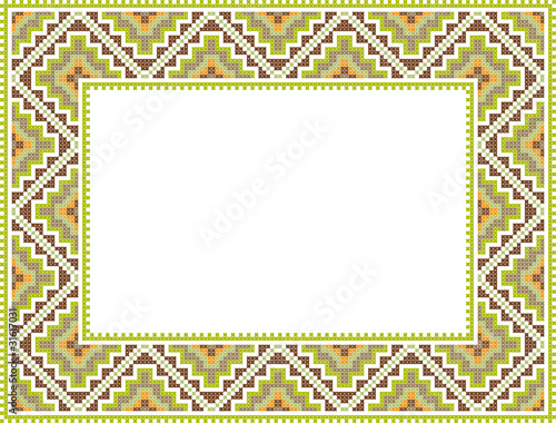 vector folk Rectangular Frame Cross-stitch