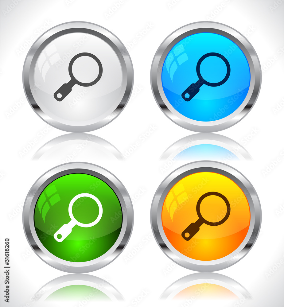 Metal web buttons. Vector eps10.