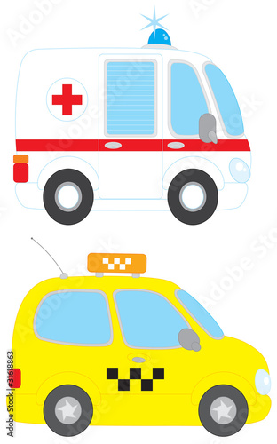 Ambulance and taxi