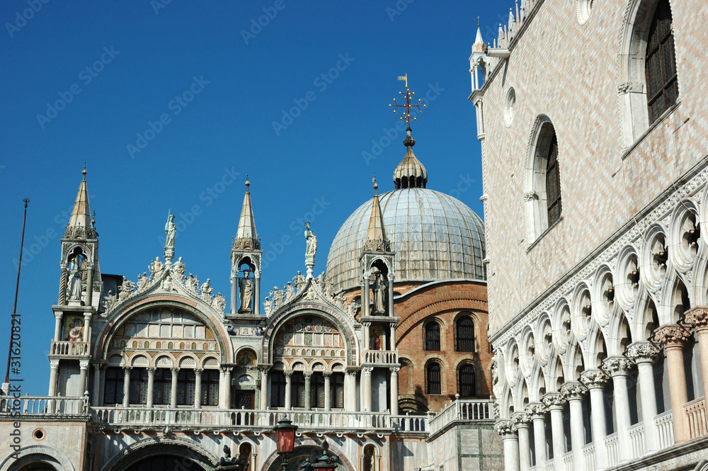 Famous venetian Patriarchal Cathedral Basilica of Saint Mark,Ita