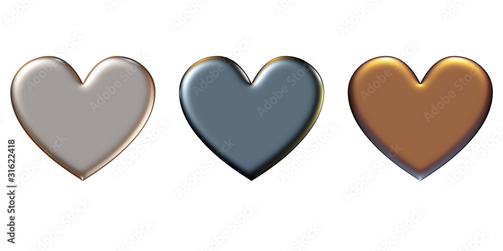 Button Set HERZ GOLD SILBER BRONZE Button Set HERZ GOLD SILBER BRONZE