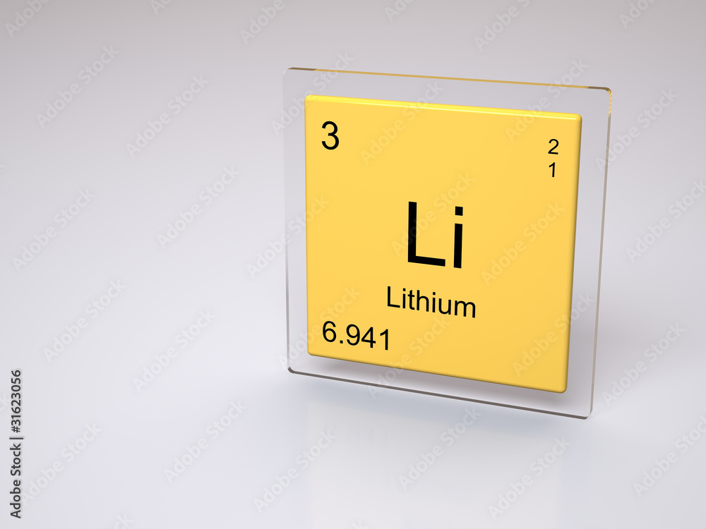 Lithium chemical element of the periodic table with symbol Li Lithium chemical element of the periodic table with symbol Li