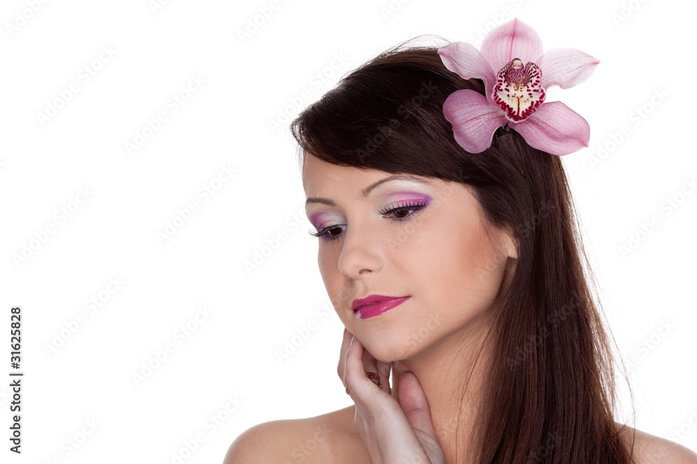 Beautiful young woman with a flower. Beautiful young woman with a flower.