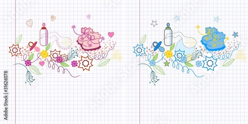 Hand-Drawn babies background