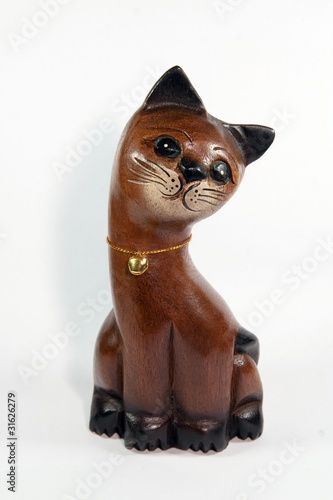 Bild auf Leinwand carved wooden cat