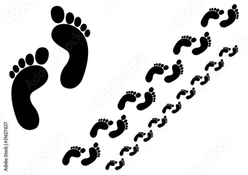 Tiptoe Füße Fussabdruck