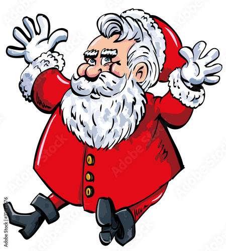 Cartoon Santa with a white beard