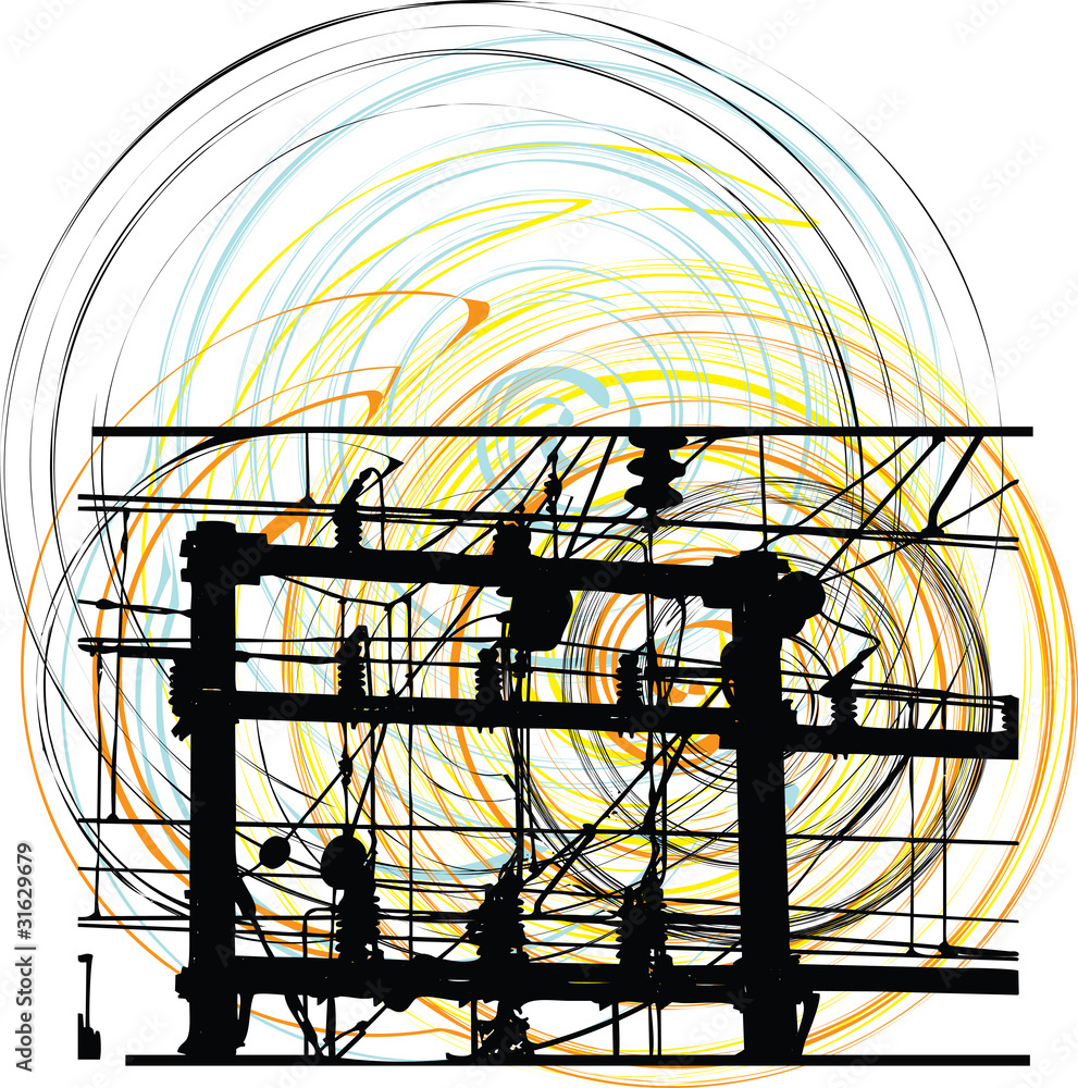 Abstract electrical power cables. Vector illustration Abstract electrical power cables. Vector illustration