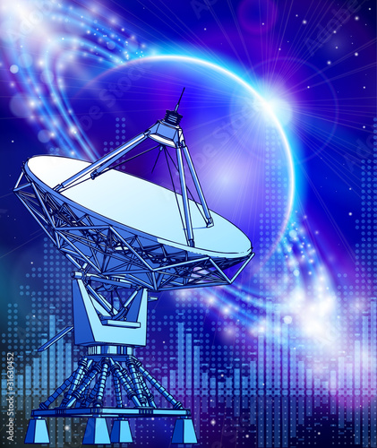 satellite dishes antenna - doppler radar, blue planet