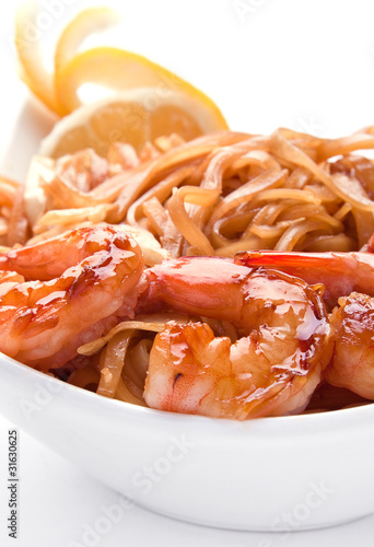 Tiger shrimp with noodles