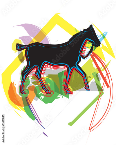 Abstract horses silhouettes. Vector illustration