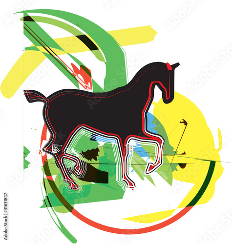 Abstract horses silhouettes. Vector illustration