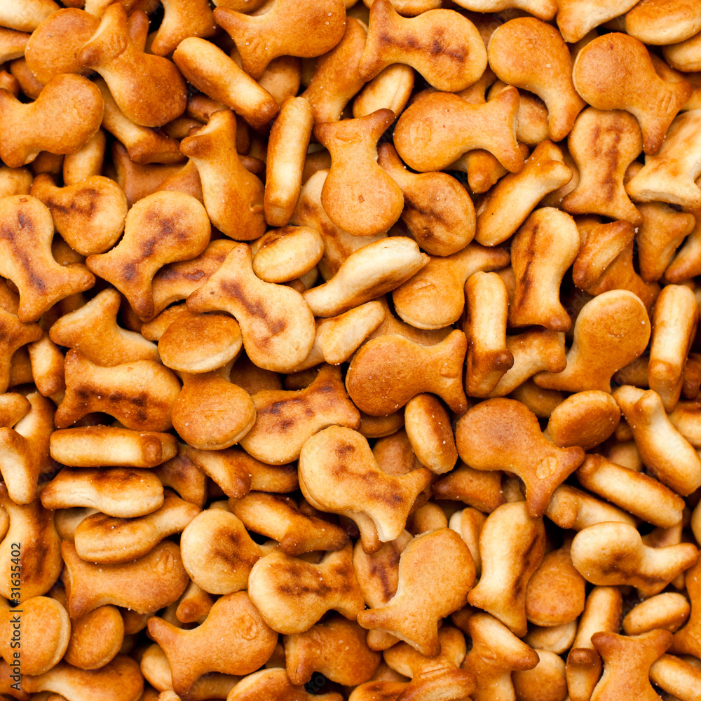 texture of the cookies in the shape of small fish texture of the cookies in the shape of small fish